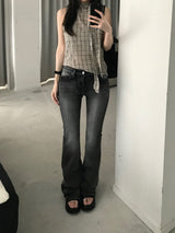ブラックローライズブーツカットデニムパンツ(one color)