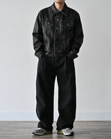 MP WASHED CURVED PANTS BK
