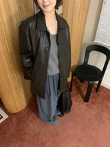 Curved Leather Jacket