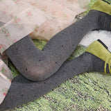 cotton polka dot tights (gray)