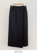 Chad Button Wrap Long Skirt