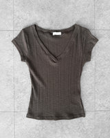 SOFT RIB V-NECK TEE