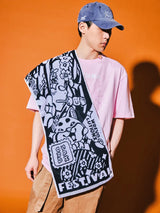Sakura Manga Designed Towel (Black)