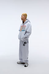 サウンドウェーブアートワークダメージウォッシングフーディージップアップ (メランジ)