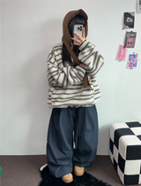 ツーピンタックリベットベルトバルーンロングパンツ🤎🖤💙3カラー