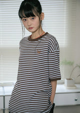 26SS★ Cat Stripe Ringer Tee