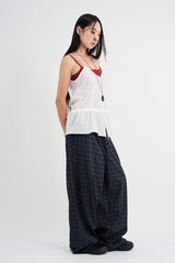 Lace gauze frill sleeveless