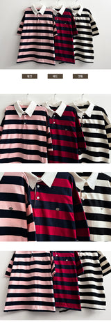 Eternal Badge Button Collar Short Sleeve Tee