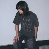 Untitled Layer Logo Pigment Wash Short Sleeve Washed Black