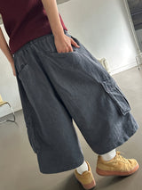 Reels Back Curve Pigment Balloon Bermuda Shorts 3color