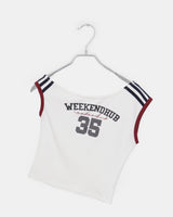 ウィークエンドドットナンバートラックワンオフショルダーTシャツ