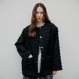 [Unisex] オーバーフィットツイードジャケット Black