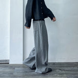 Micro Check Draped Trousers