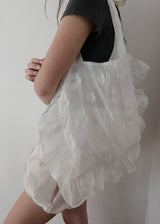 [jiwonywony x voor] Frill Blossom Shoulder Bag_White