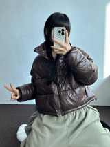 ライティングクロッピードショートパディング ❤🖤💚🤎💛🧡8カラー