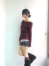 Milkfur high neck suede jumper