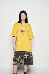 25SS HEART ALIEN SHORT SLEEVE T-SHIRT MUSTARD