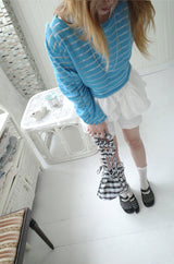 see-through crop stripe tee