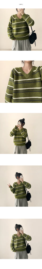 Lea Dotom Dangara V-neck Knit