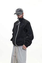 Deconstructed Stand Collar Windbreaker