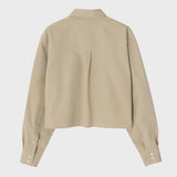 キャンパスラバーベージュクロップシャツ[For women]