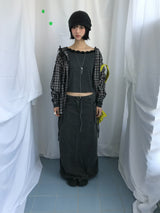 フェミニンフラットネックロングTシャツ