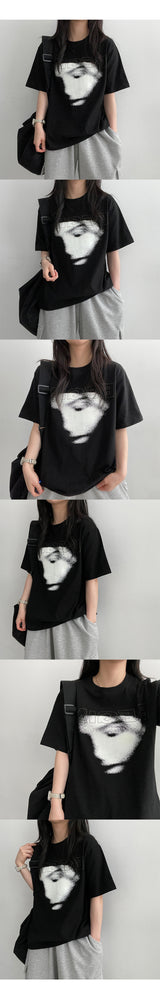 Penru vintage printed short-sleeved shirt