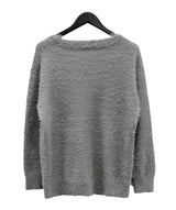 Loose-fit V-neck fur cardigan