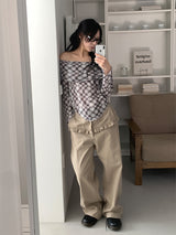 ARGYLE OFF SHOULDER LONG SLEEVE (2C)