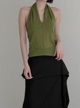 Scar Drape Layered Wrap Long Skirt