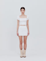 コルセットクロップブラウス (white)