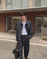 Friendly Pintuck Trucker Denim Jacket