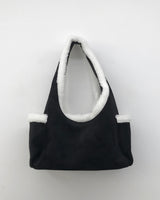 Suede Trimmed Baguette Bag (3 colors)