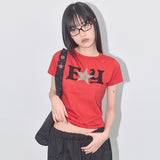 FY LEOPARD TEE (RED) F25QB100