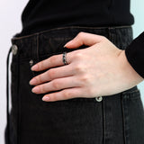 Simple Oil Painting Chain Ring