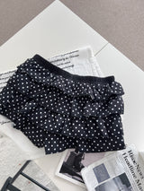 DOTINA Ruffle Dot Mini Pants Skirt (Black)