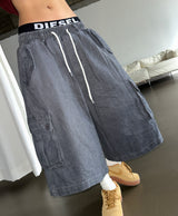 Reels Back Curve Pigment Balloon Bermuda Shorts 3color