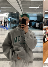 Urban Boston Embroidery Double Middle Overfit Hoodie