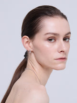 Multi Hash Tag Small Hoop Earrings (Silver)