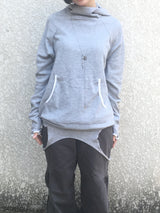 highneck loose waffle hood