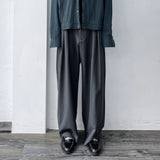 Curved Pleated Wide Trousers