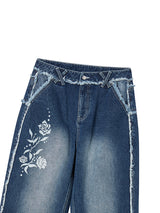 RAW CUT DENIM PANTS (WASHED BLUE)