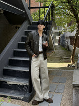 Kai zipper leather jacket