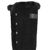 Asym Shearling Wedge Boot / Black