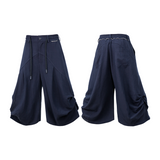 RELABEL (Dream Bud) Tencel Acetate Balloon-Pleated Deconstructed Cropped Casual Trousers