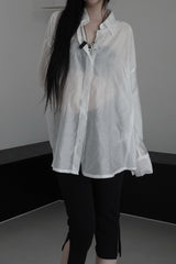 シースルーオーバーフィットツウィンクルシャツ(4color)