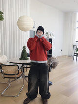 No.1534 P knit string anorak (4color)