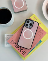 [MADE]ピーチピンク ブラックエポキシ MagSafe iPhoneケース
