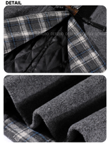 wool checkered hooded toggle quilting quilted long coat