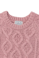 ベーシックケーブルニット (Pink)